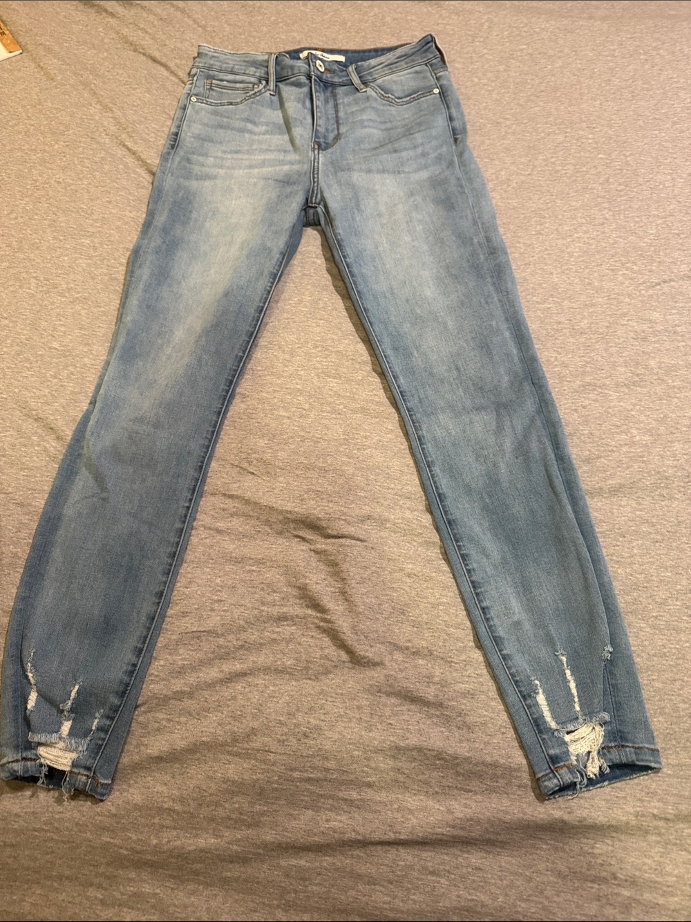Sam Edelman Light Wash The Stiletto High Rise Skinny Jeans with Ankle Distress